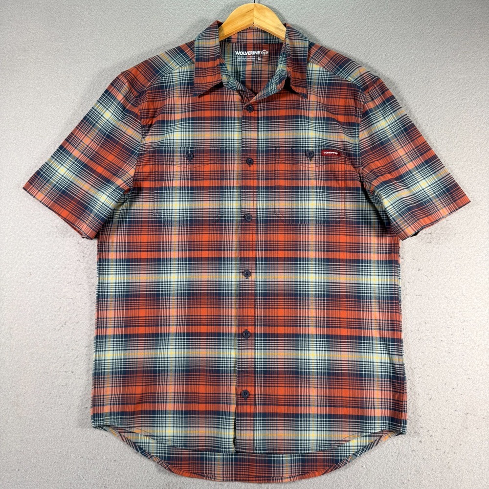 Wolverine Button Up Shirt Men Large Multicolor Plaid Loud Classic Double Pockets